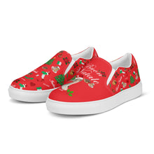 Load image into Gallery viewer, Women’s slip-on canvas shoes &#39;Buon Natale Italiano&#39;
